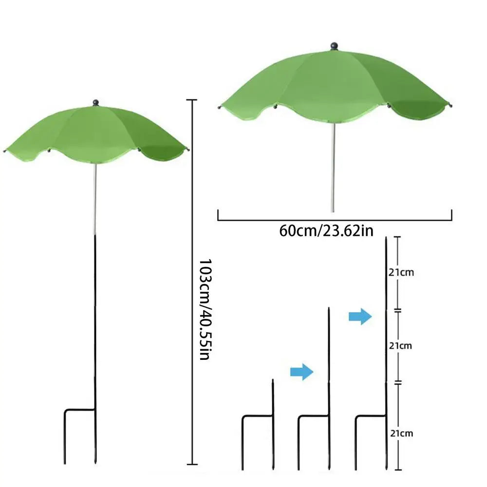 Small Patio Umbrella Adjustable Garden Shade Home Gardening Supplies For Hot Day Flowers Balcony Beach Lawn Care Supplies