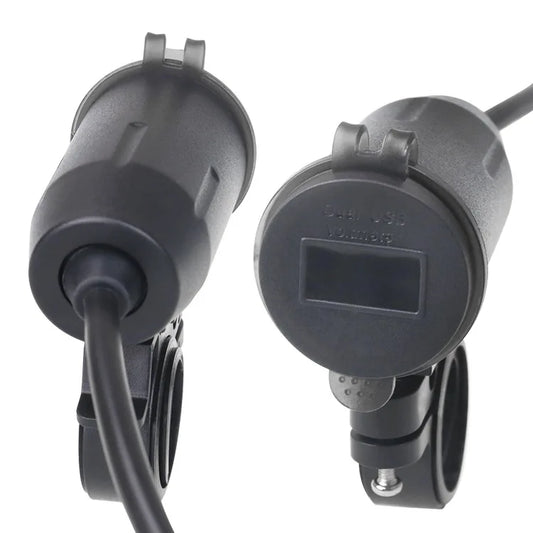 Motorcycle Modified Charger Fast Charger Dual QC3.0 USB LED Voltmeter Display Dual USB Charger Socket Motorcycle and Bicycle Acc