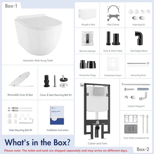Eridanus Dual-Flush Wall-Mounted Toilet System with Integrated Tank and Carrier