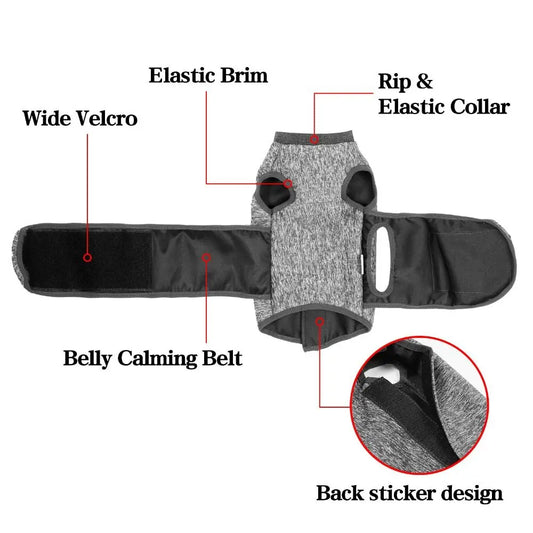 Adjustable Cat Calming Vest Soft Elastic Cat Anxiety Jacket Breathable Cat Recovery Clothes Anti Anxiety Pet Coat Prevent Fright