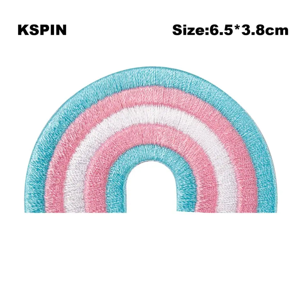 Nonbinary Bear Pride Asexual Gender Fluid Flag Transgender Pride Embroidery Patches Iron on Patch Saw on Patches
