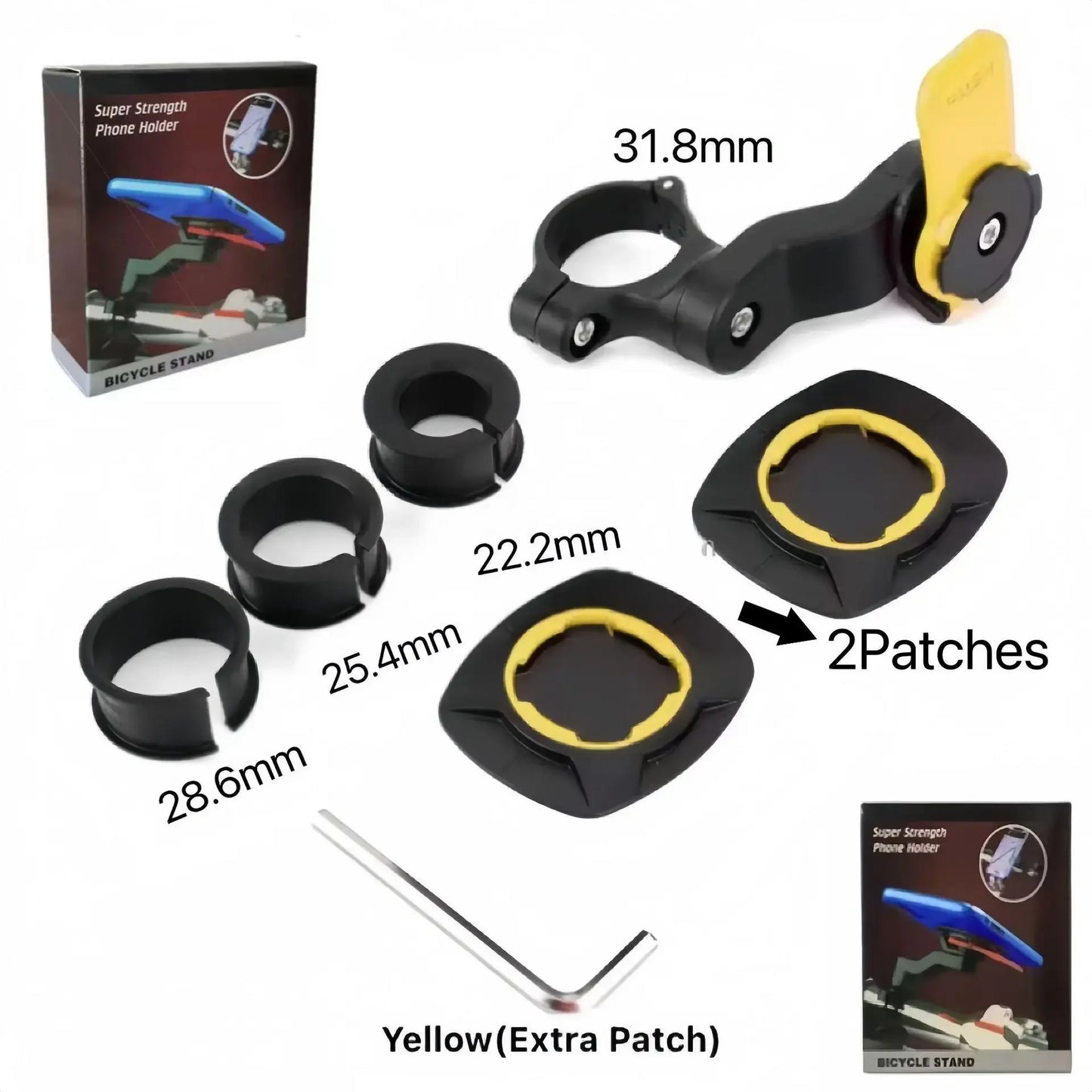 Standes Motorcycle Bike Phone Holder 360° Rotatable Detachable Mount for Delivery Navigation Self Lock Anti-shake Phone Holder