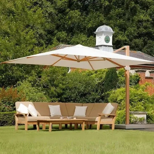 Garden Parasol Large Beach Patio Picnic Umbrella Patterned Outdoor Patio with Led Light Solar Base Wholesale Dropshipping