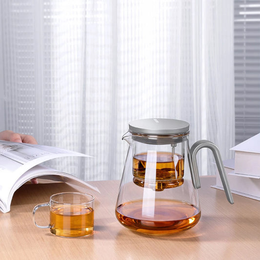 Samadoyo-Magnetic Switch Tea Pot, High-End Tea Set, Tea Water Separator, Household Tea Making Tool, Heat-Resistant Glass Tea Dis