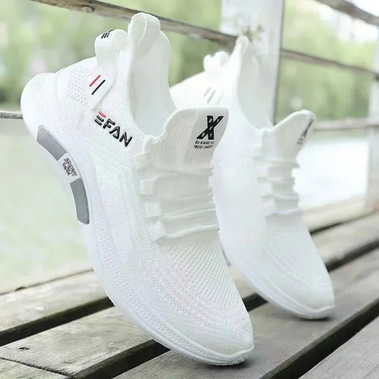 New White Men's Sneakers High Quality Shoes For Men Mesh Breathable Summer Casual Walking Sneaker Tenis Zapatillas Hombre