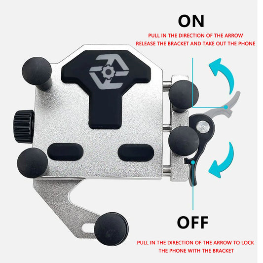 Motorcycle Phone Holder Universal Alloy Shock-Absorbing Motos Bicycle Handlebar Navigation Bracket 360° Rotary Adjustable Stand