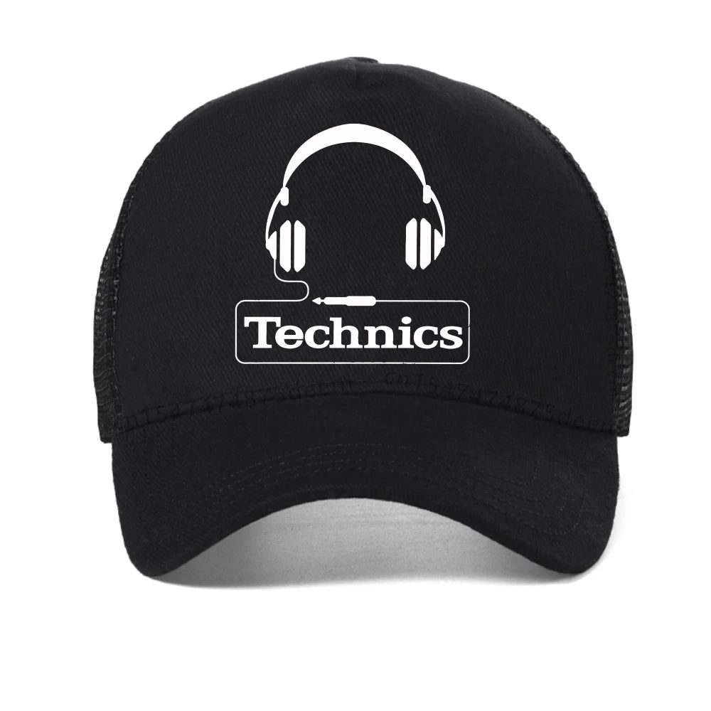 Technics Headphone Print baseball cap Vinyl Master DJ Technics hip hop caps fashion Breathable Unisex sun hat mesh Snapback Hats