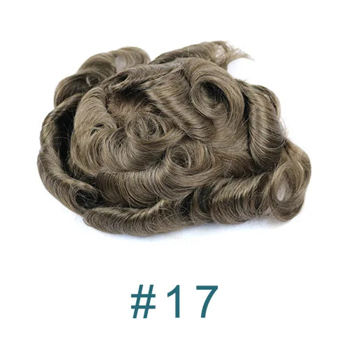 26mm Loose Curly 0.06mm Natural Hairline Men Toupee Ultra Thin Skin Full VLoop 1B80 613# Blonde Male Human Hair Prosthesi System