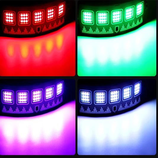 USB Sector LED Mixed Flashing Stage Lights Remote Sound Activated Disco Festival Parties Lights Wedding UV Light