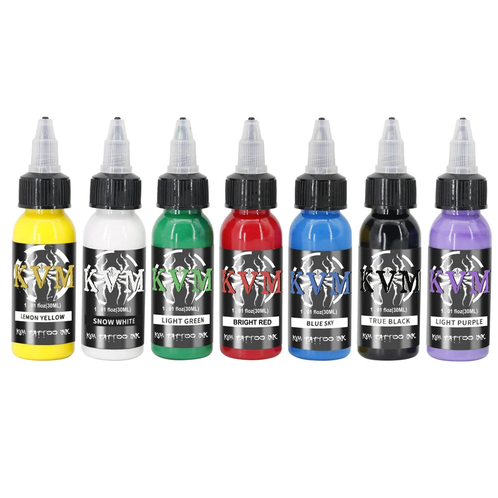 KVM 1oz (30ml) 7/14 Colors Professional Tattoo ink for Body Art Natural Plant Micro Pigment Permanent Tattoo Ink For Body Paint