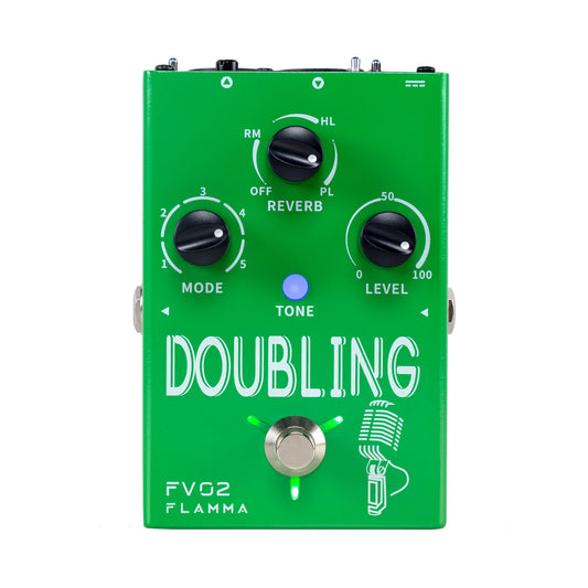 FLAMMA FV02 Vocal Doubling Effects Processor Support 48V Phantom Power with Multiple Vocal Modes Two Outpute Modes