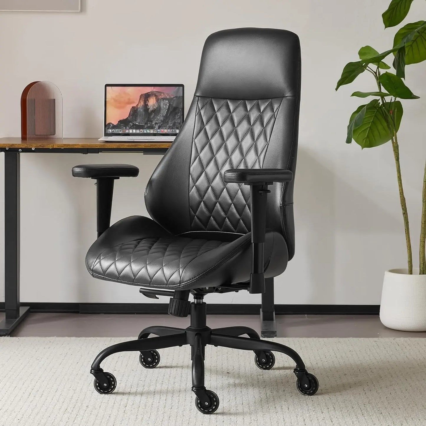 Home Office Desk Chair High Back Office Rubber Casters Ergonomic Computer Chair with Lumbar Support Adjustable, Customized