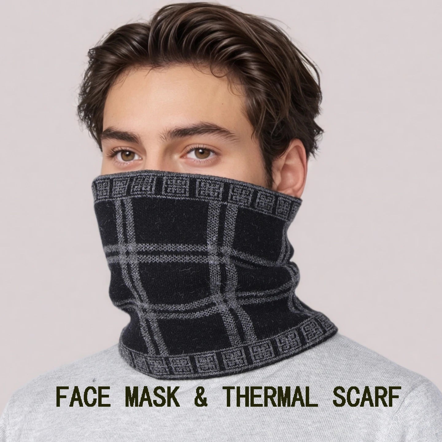 Winter Neck Coverings for Men's Warm Scarves Gentleman Thick Velvet Ring Scarf Warm Ski Cycling Face Mask Women Fashion Pullover