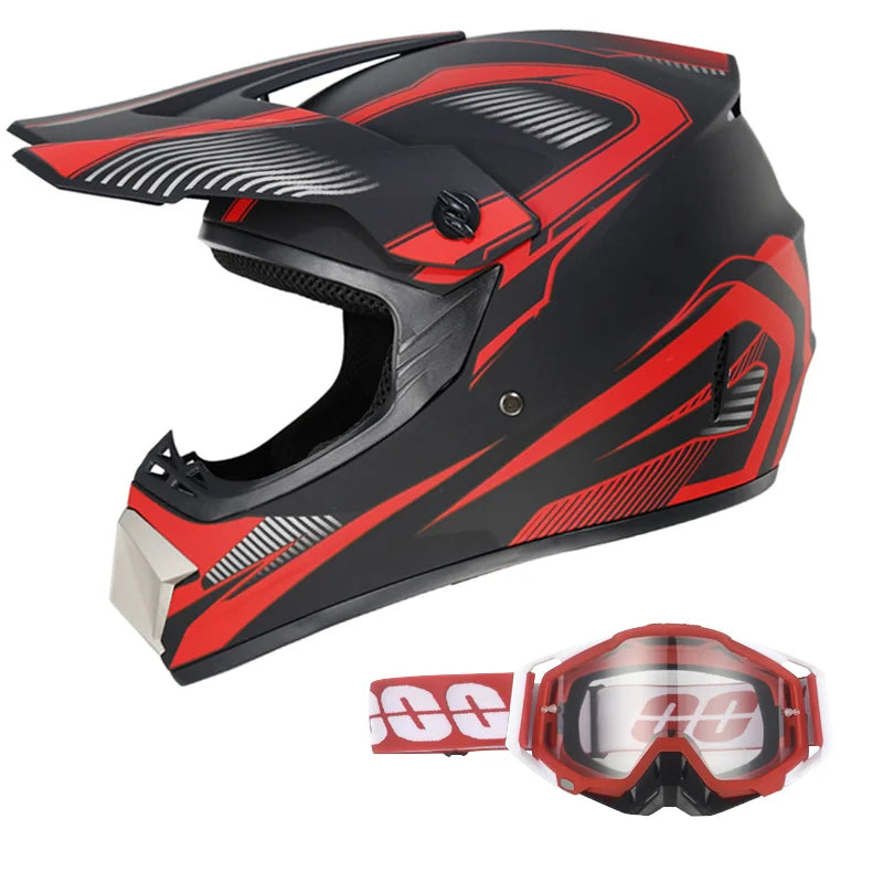 Kids Karting & Youth Dirt Bike Helmets + Goggles DOT Certified Enhanced Protection