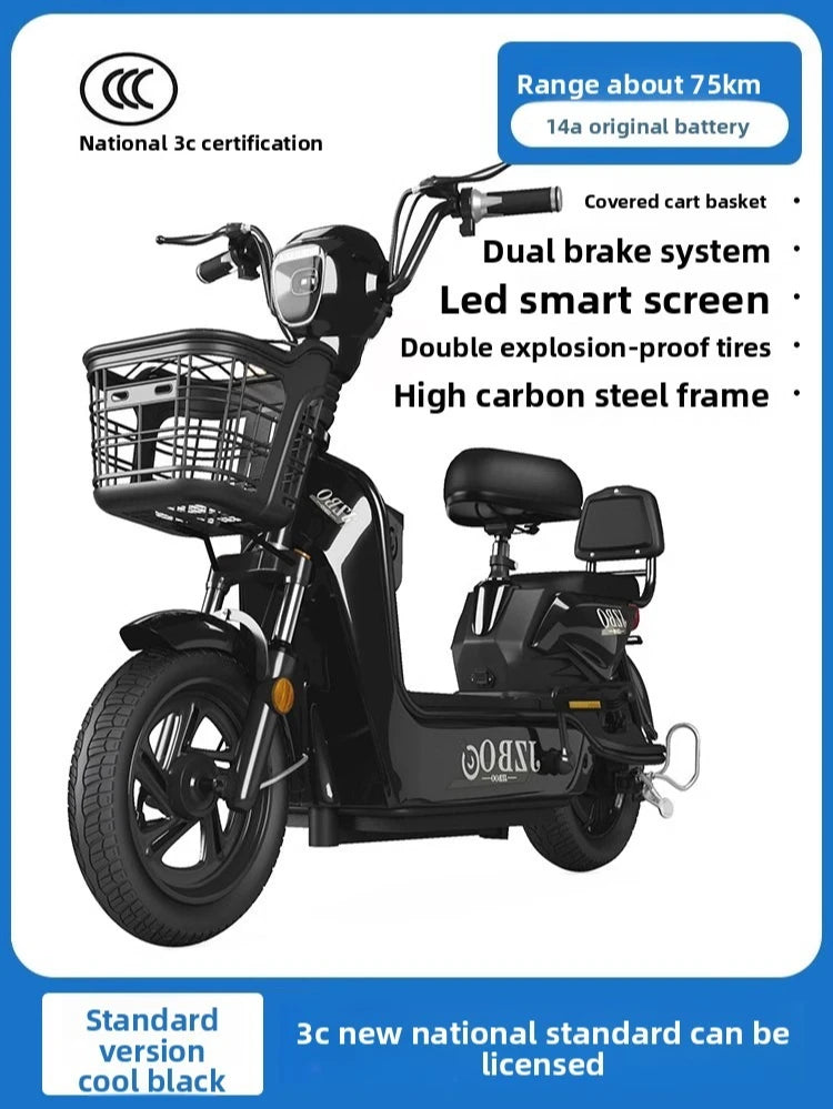 2024 New Model New National Standard Women's Compact Long-Range Electric Bicycle - Power-Assisted E-Scooter for Adult Females