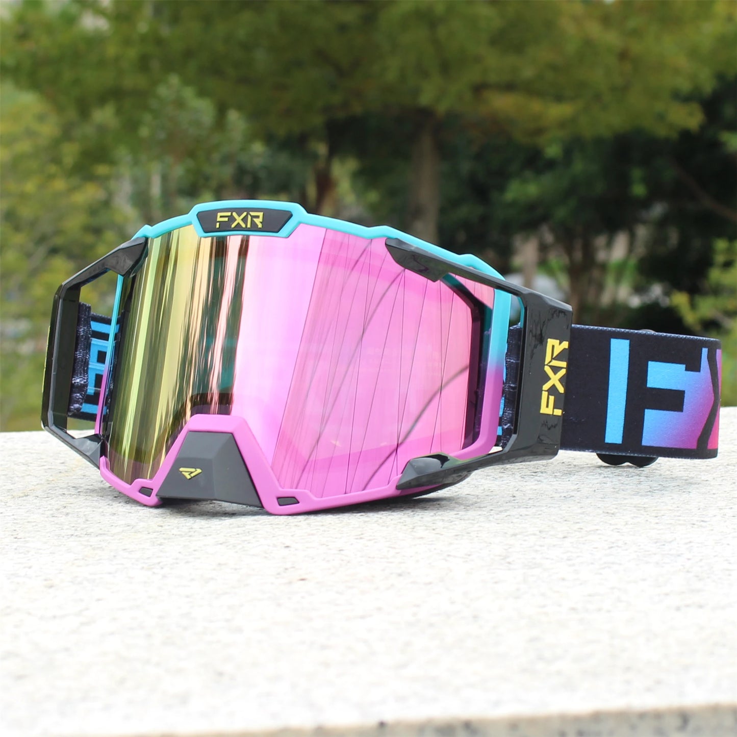 FXR Motorcycle Glasses Double Layer Anti Fog Lens Motocross Goggles Dirt Bike ATV Ski Goggles Moto Outdoor Cycling Sunglasses