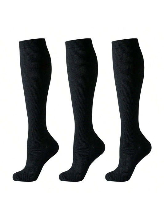 6 Pairs of Compression Socks - Unisex Knee-High Design with Soft & Lightweight Fabric, Low-Pressure Support for Nurses, Running,