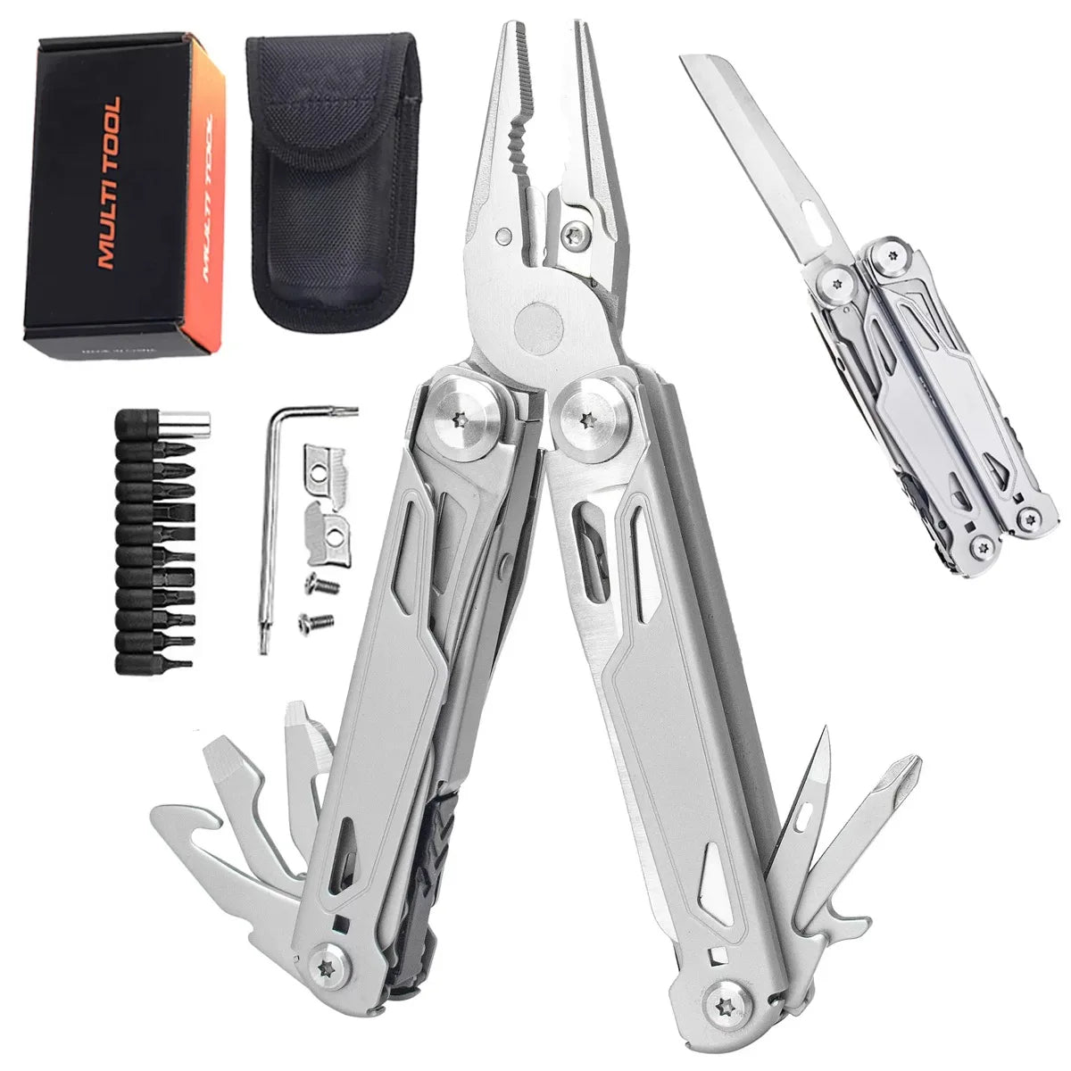 Outdoor Camping Multi Tools Folding Survival Gear Plier Knife Wire Stripper Outdoor Mini Portable Hand Tools Knife, Scissors