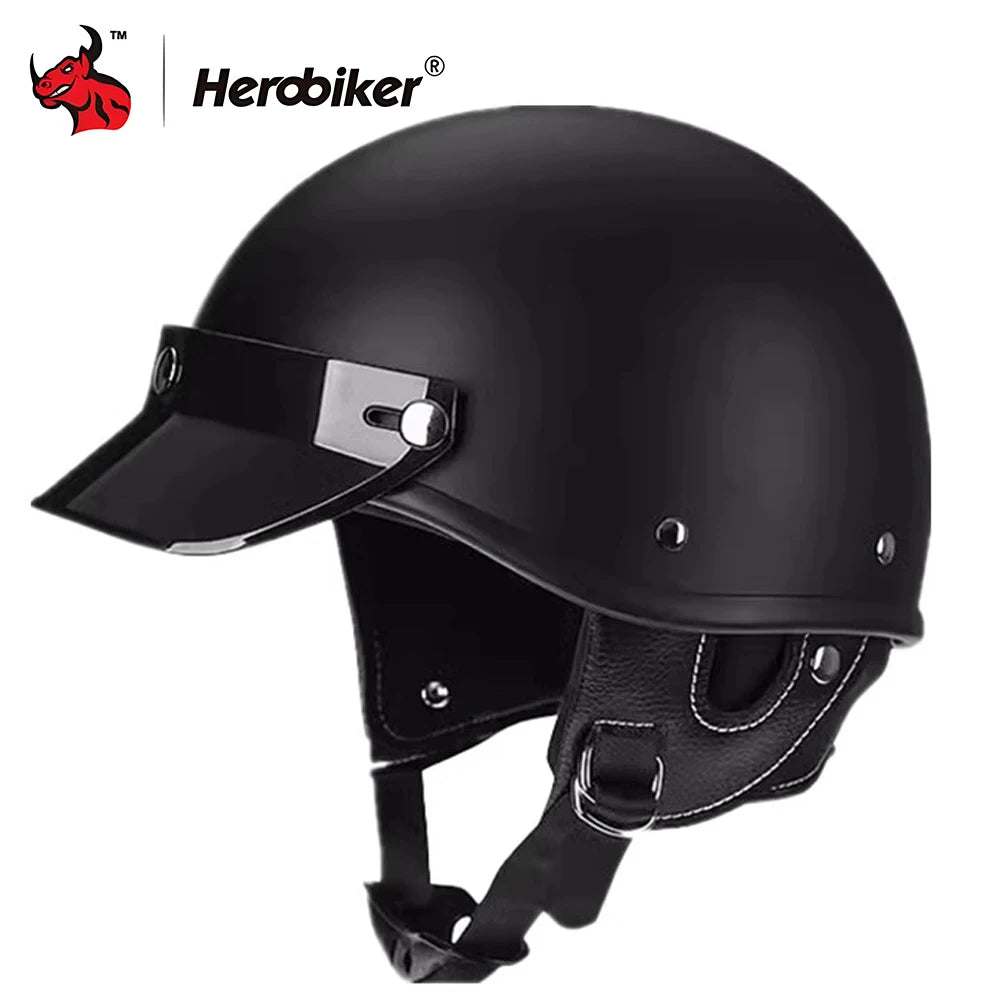 Motorcycle Half Helmet Vintage Motorbike Helmets Men Women Unisex Scooter Four Seasons Helmet Motocross Open Face Helmet S-XL