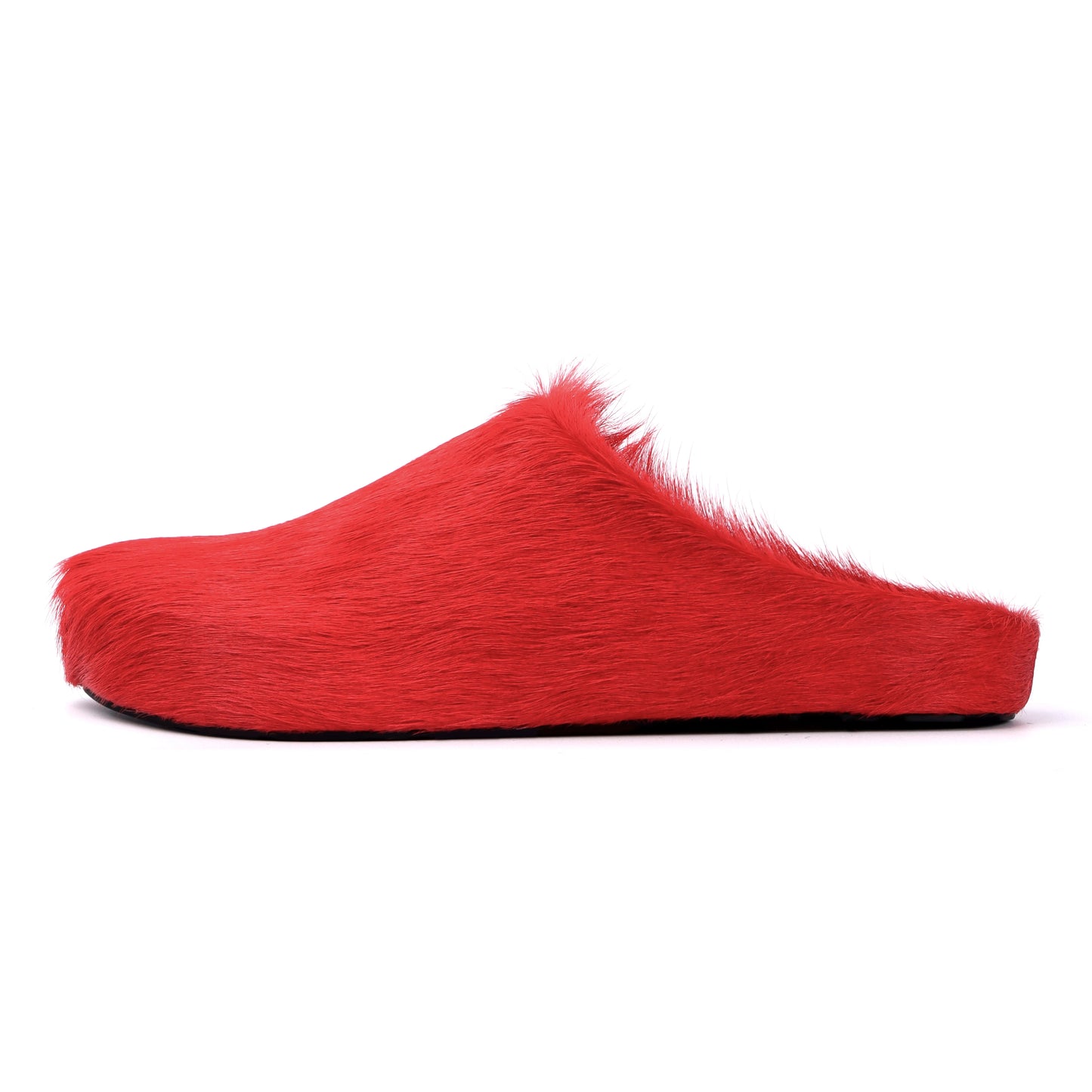2026 Horsehair Italy Real Leather Slides fur Slippers Women Mule Runway Flats Thick Sole Leisure Luxury Designer Shoes