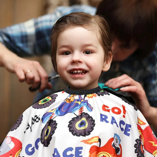 Kids' Cartoon Haircut Cape Waterproof Barber Wrap – Salon Hair Care Styling Supplies