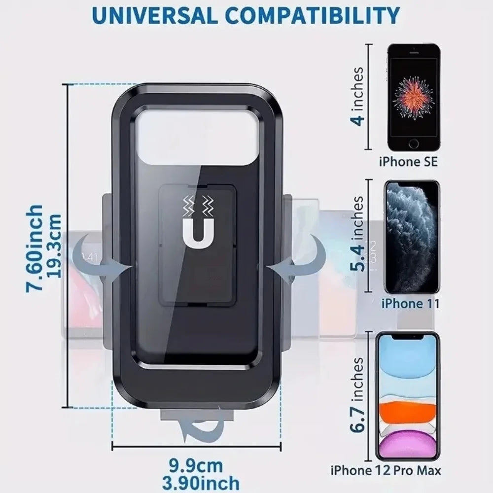 Universal Waterproof Bicycle Phone Holder Motorcycle Mount 360 Swivel Adjustable Magnetic Stand For Mobile Phone GPS Navigation