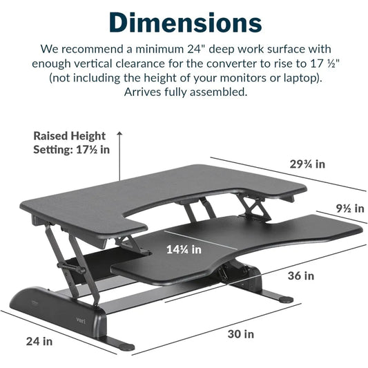 Desk Pro Plus 36 - Dual Monitor Standing Desk Converter - Adjustable Desk Riser with 11 Height Settings - Stand Up Ho.Customized
