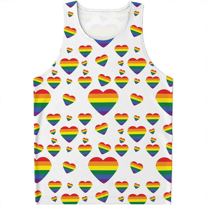 Rainbow LGBT Pride Pattern Tank Top Summer Fashion Colorful Men Women 3D Printed Sleeveless T Shirt Casual Harajuku Loose Vest