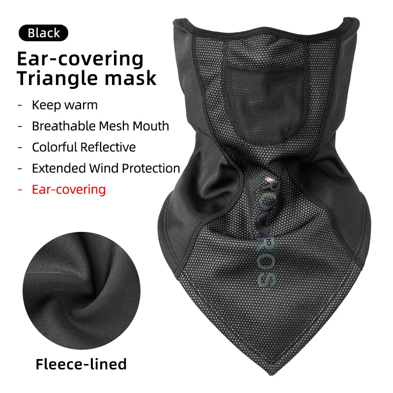 ROCKBROS Winter Warm Bike Full Face Mask Breathable Windproof Fleece MTB Road Bicycle Scarf Masks Ski Motorcycle Cycling Mask