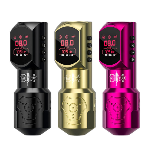 DM New Red-Dragon Wireless Tattoo Machine LED LargeScreen Customized Motor Wireless Tattoo Power Tattoo Gun For Permanent Makeup