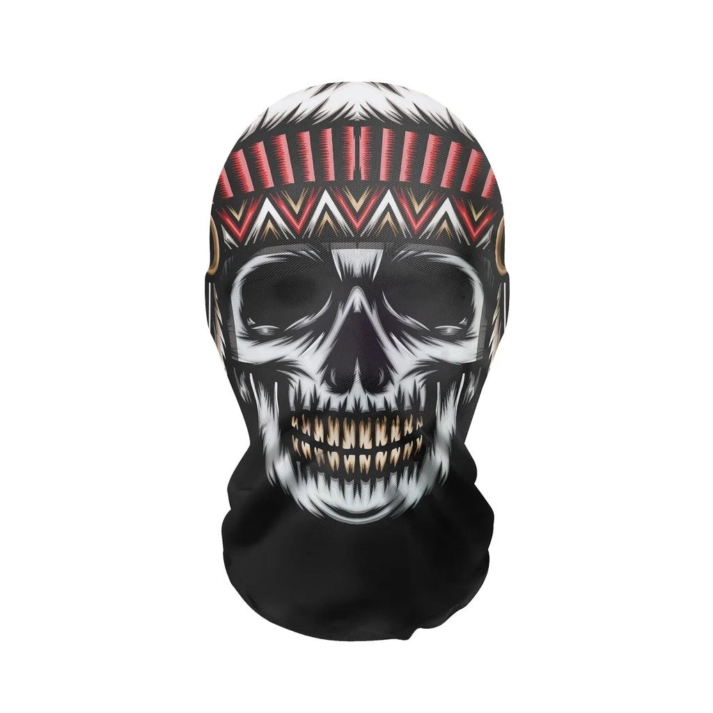 Skeleton Full Face Fashion Headwear Mask Motorcycle Perspective Net Balaclava Bike Outdoor Wearing Halloween, Christmas Mask