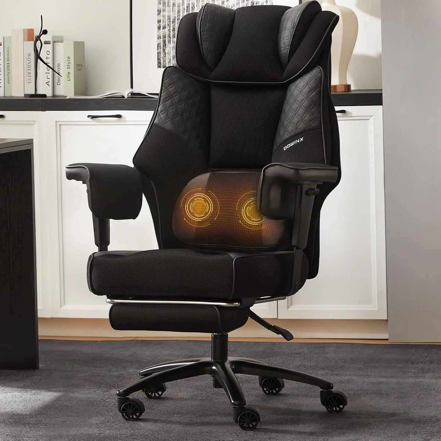 Big and Tall Office Chair with Massage Lumbar Support,Executive Office Chair with Wide Thick Seat Cushion and, Customized