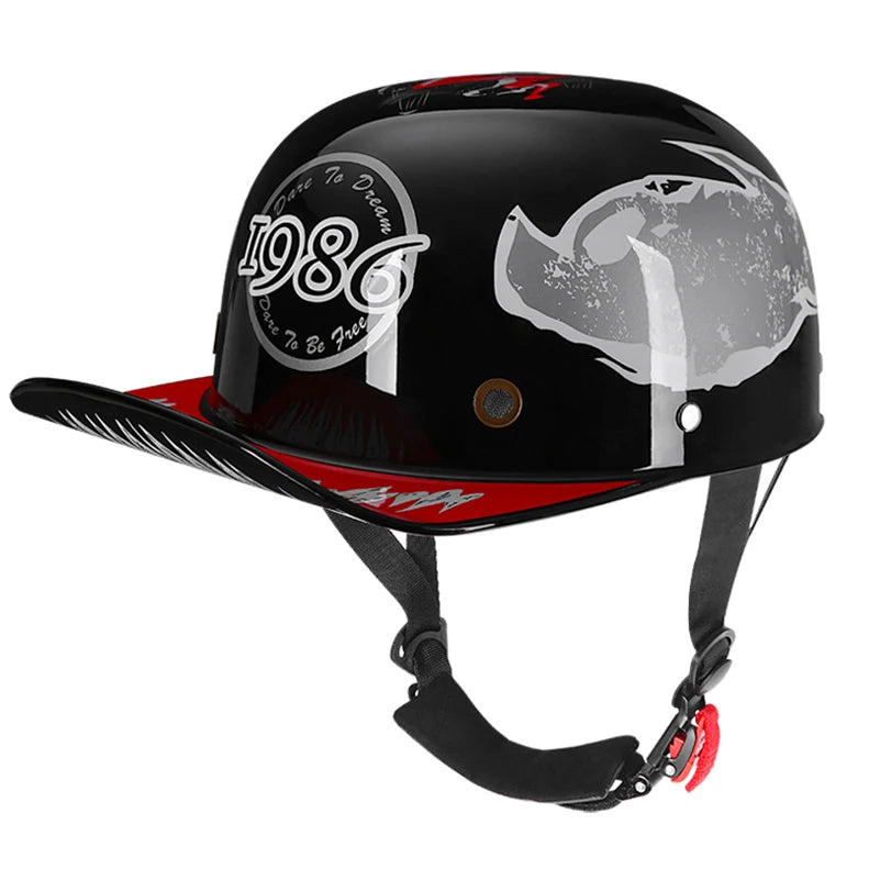 2022 Baseball Cap Helmet Motorcycle Vintage Retro Helmets Summer Open Face Scooter Cruiser Chopper Gangster DS Men Women