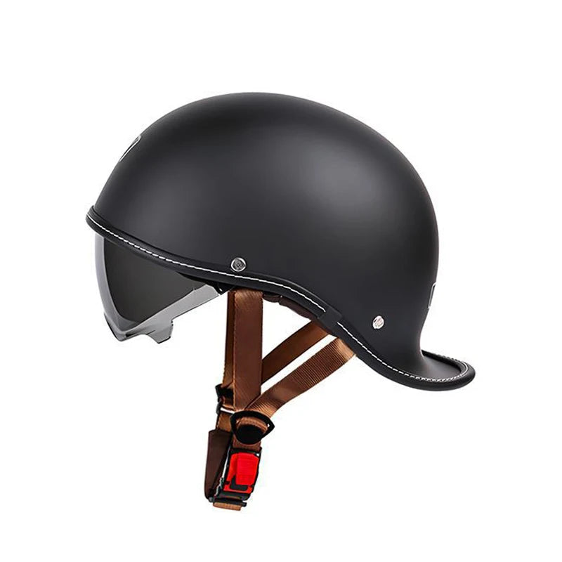 Retro helmet cocked tail motorcycle helmet for men and women Four Seasons Prince cruise helmet riding personality half helmet.