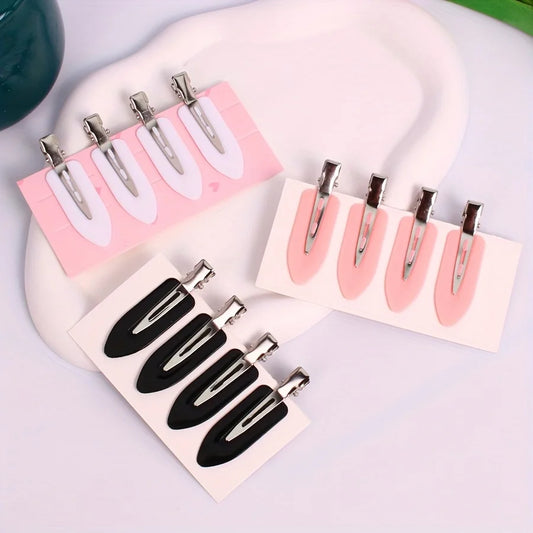 4-piece hair clip set, bangs clip, non slip hair clip, plastic non bending flat head hair clip, suitable for hair salon home use