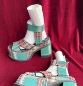 Belt Buckle Sandals Platform Patchwork Mixed Color Round Toe Chunky Heels Summer Fashion Luxury Elegant Sexy Women Shoes Newest