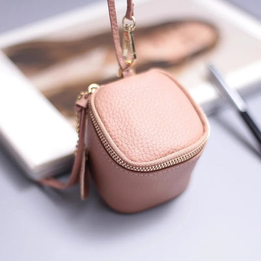 WERLLANDS PU Leather Pebbled Cube Coin Purse