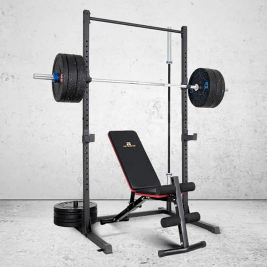 Squat Rack Power Rack for Home Gym Use in Weightlifting Bodybuilding and Strength Training with 800lb Weight Capacity for Safe