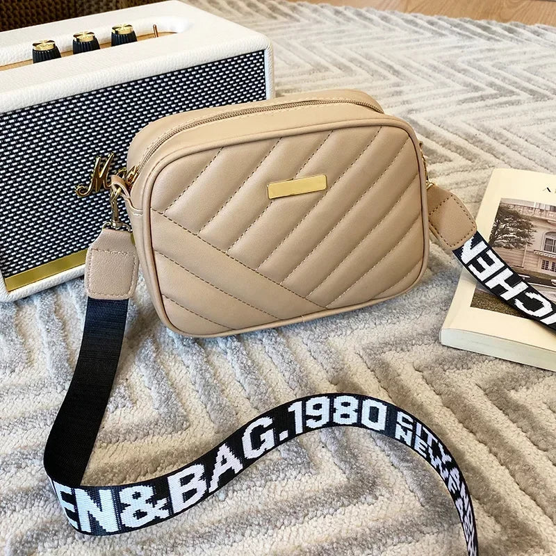 Minimalist Mini Fashionable Quilted Crossbody Bag Wallet, Trendy PU Shoulder Bag, WOMEN'S Casual Handbag and Mobile Phone Wallet