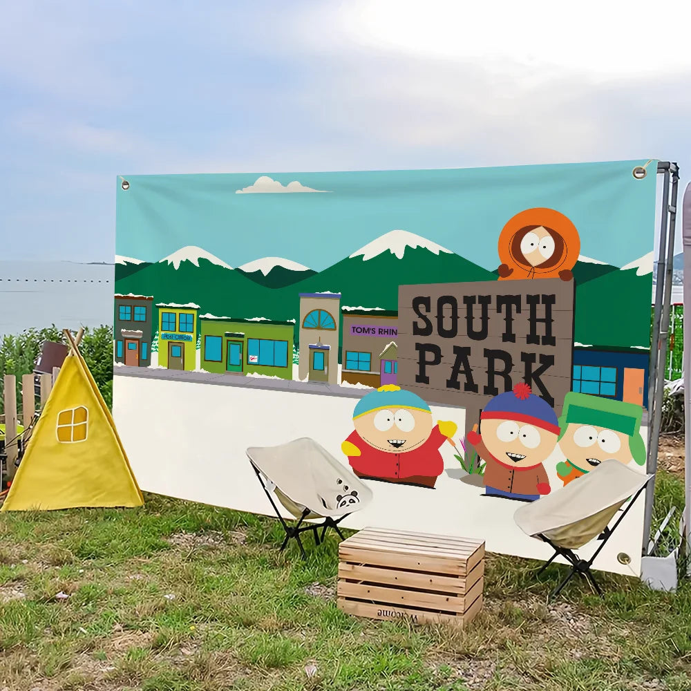 Cartoon S-South P-Park Cute Flag For Picnic Party Art Home Decoration Outdoor Camping Banner