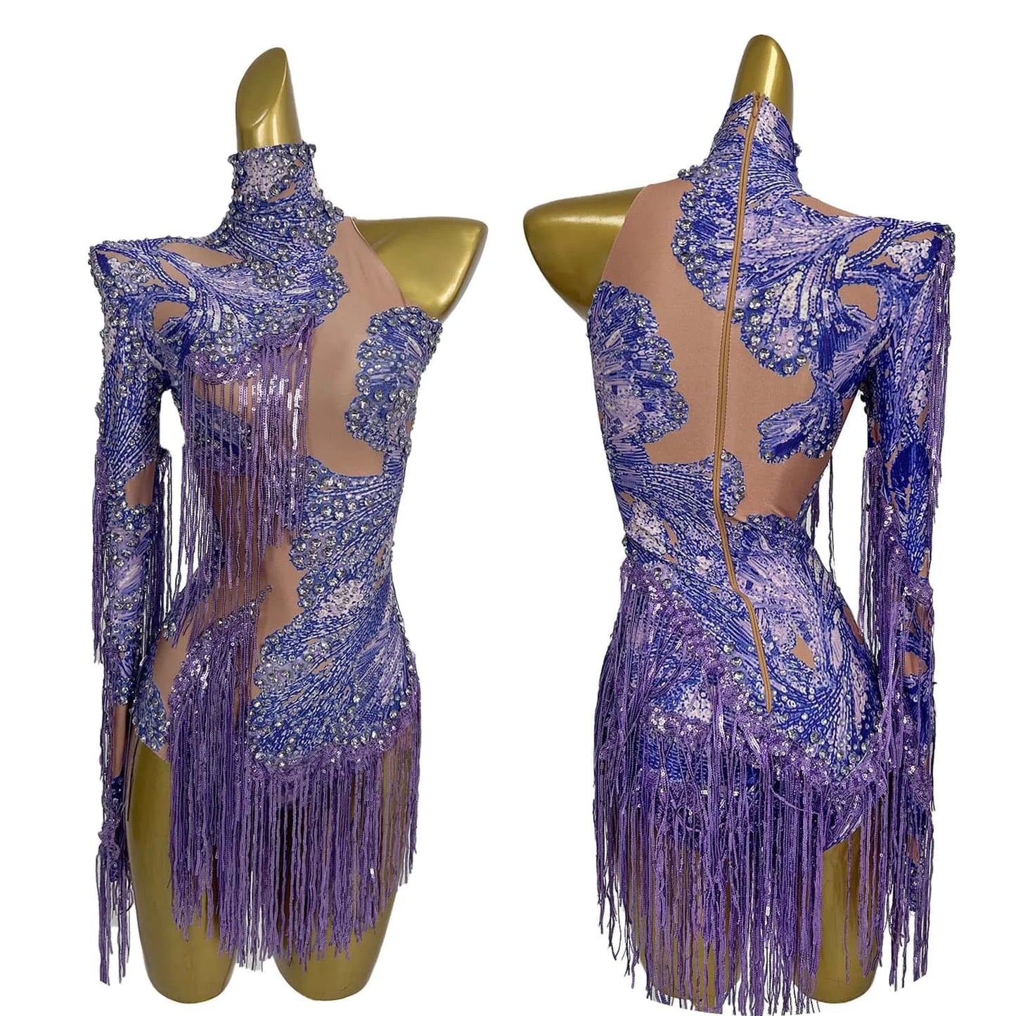Sparkly Sequins Tassel One Shoulder Tight Bodysuit Women Dance Leotard Outfit Nightclub Bar Performance Costume Stage Wear Duxiu
