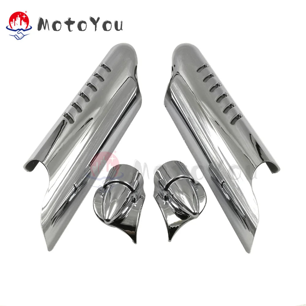 Deflector Shield Protector Lower Fork Leg Guard Motorcycle Ornamental Moulding Replacement for Harley Road King Touring 00-13