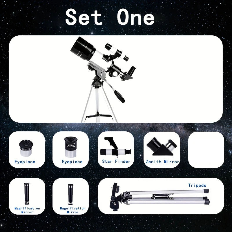 150x zoom HD night vision F30070 high power professional astronomical telescope to observe the moon with low tripod