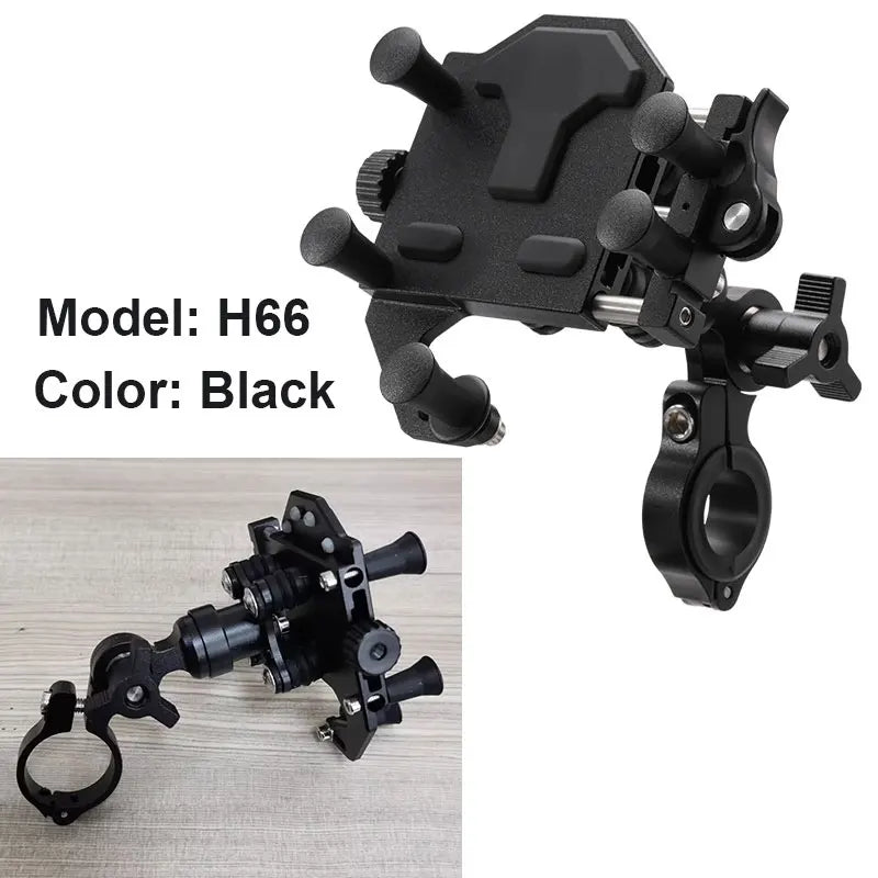 Universal Alloy Motorcycle Phone Holder 360° Adjustable Shock Absorption Motorcycle Mobile Stand Motos Bike Navigation Bracket