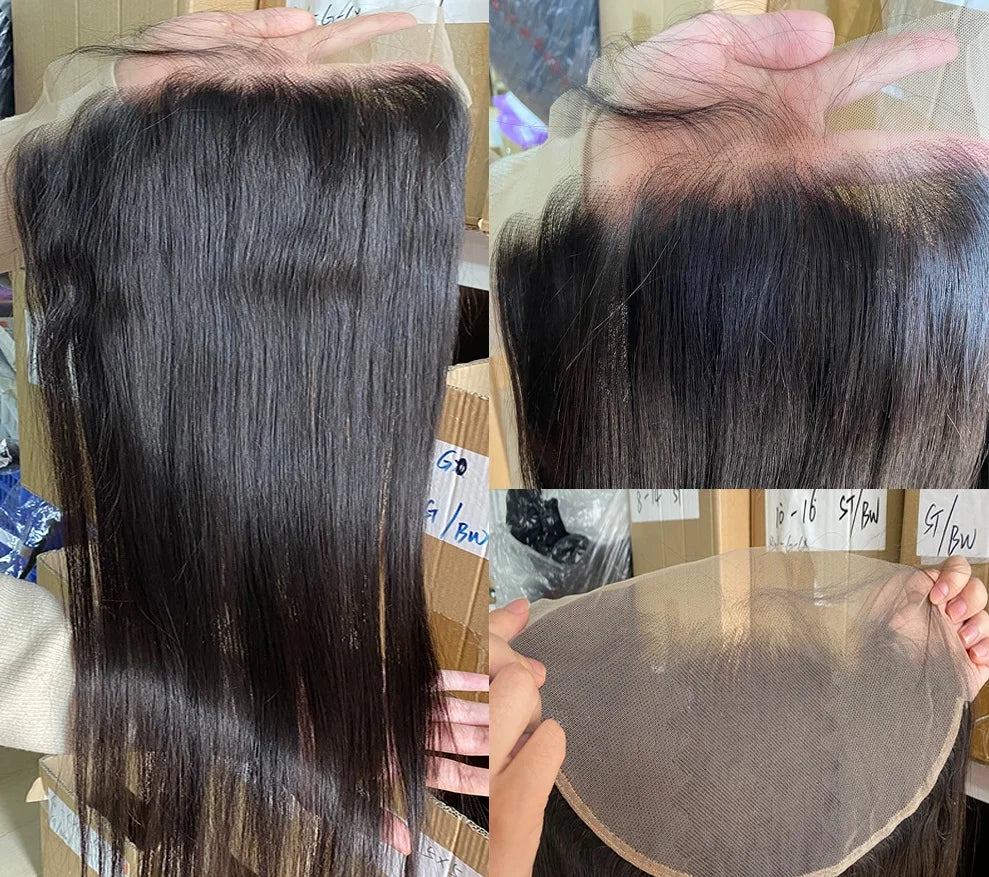 13x4 13x6 Ear To Ear Transparent Frontal Lace Only Straight 2x6 4x4 5x5 6x6 HD Lace Closure Human Hair 100% Brazilian Hair Quality Soft Silky Pre Plucked Bleached Knots Natural Hairline Virgin Hair Pieces For Women Daily Hair