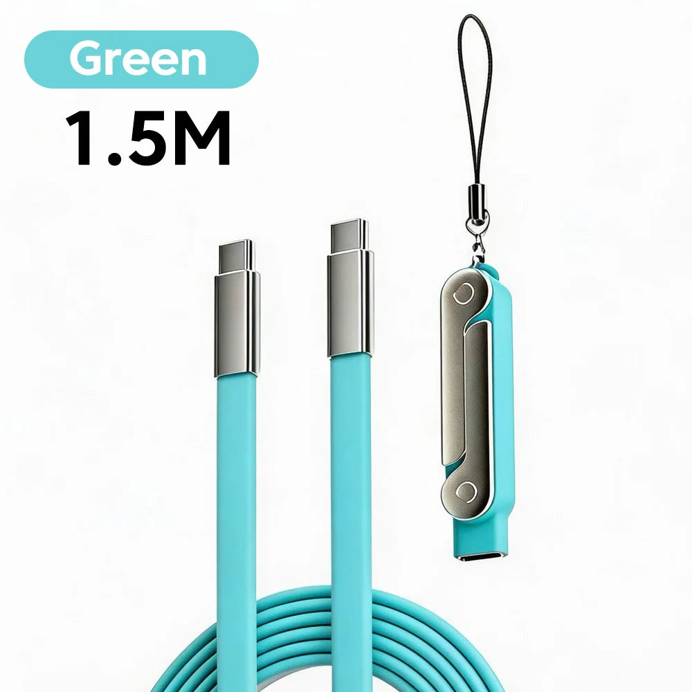 2-IN-1 Type-C Cable Foldable Mobile Phone Holder 240W Fast Charging Data Cable USB C TO USB C Phone Charge Bracket Dual PD cable