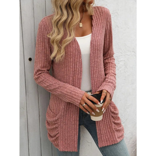 Solid Color Casual Loose Cardigan For Women 2025 Autumn Winter Fashion Women's Oversize Knitted Sweater Vintage Female Knitwears