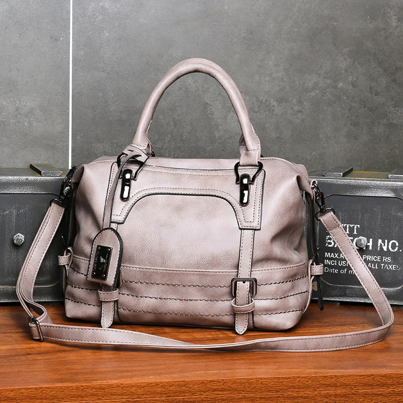PU Leather Ladies Boston Shoulder Bags Luxury Women Tote Handbags High Quality Female Top Handle Messenger Crossbody Bags