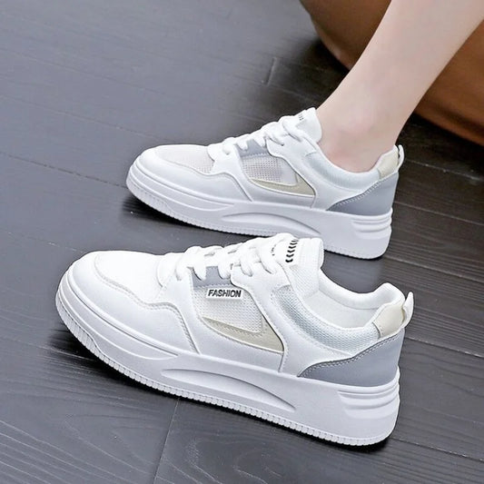 2025 Spring/Autumn New Platform Sneakers for Women - Fashion Patchwork Casual Shoes | Breathable & Slip-Resistant Sports Style