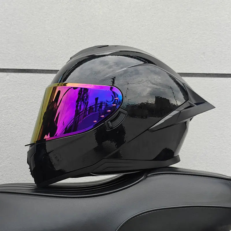Motorcycle helmet, men's and women's dual lens full face helmet, motorcycle sports car, all season full face helmet